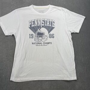 Penn State Men XXL White 1986 National Champs Football Helmet Homefield T Shirt